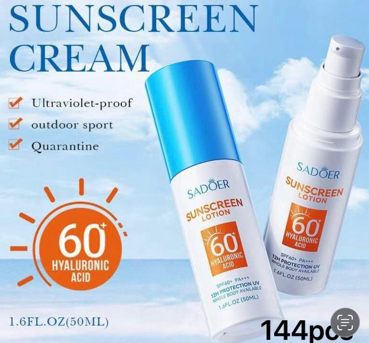 Crema Protectora Solar SADOER SPF60+
